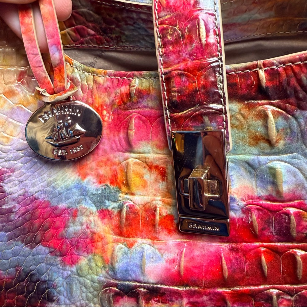 Brahmin Colorful Patterned Satchel - image 4